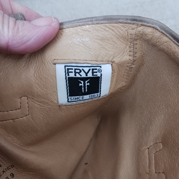 Frye Brown Taupe Leather Riding Boots - Picture 7 of 14